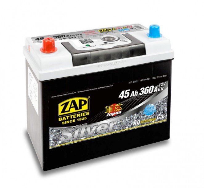 ZAP 45Ah  Jap Silver (+ -) akumuliatorius
