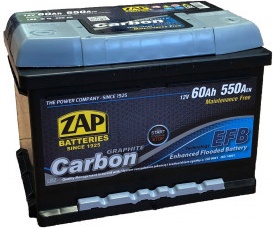 ZAP 60 Ah Carbon EFB akumuliatorius