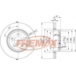 Stabdžių diskas Chrysler 300C galin. (FREMAX) BD9199