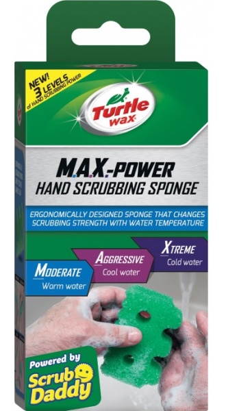 MAX POWER kempinė rankoms, reguliuojamo stiprumo, 1 vnt. (Turtle Wax) TW50687