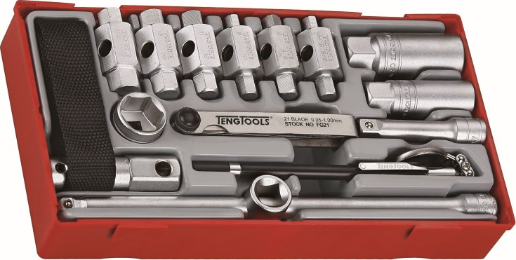 16-elementų   įrankių rinkinys alyvai  TENG TOOLS TTOS16
