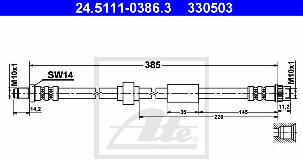 Stabdžių žarnelė (ATE) 24.5111-0386.3