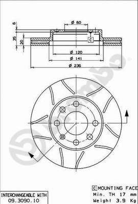 Stabdžių diskas (BREMBO) 09.3148.14