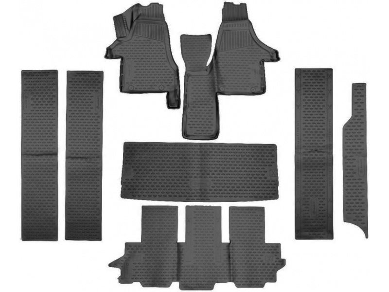 3D kilimėliai VOLKSWAGEN Multivan Comfortline 2015 - 2019, 8 pcs. black /L65064