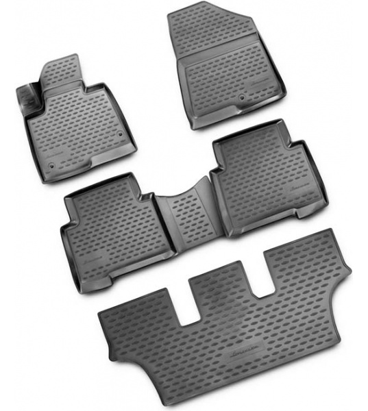 Guminiai kilimėliai 3D HYUNDAI Grand Santa Fe 2013->, 5 pcs. /L27008G /gray
