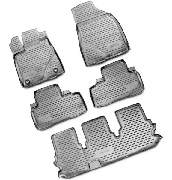 Guminiai kilimėliai 3D TOYOTA Highlander 2013->, 5 pcs. /L62045G /gray