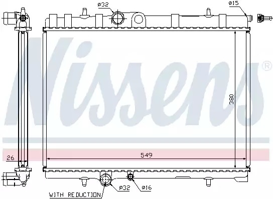 Radiatorius, variklio aušinimas (NISSENS) 63744A
