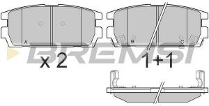 Stabdžių trinkelės Hyundai Terracan 01-06 galinių ratų (BREMSI) BP3143