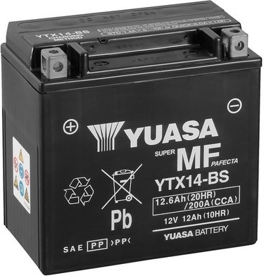 Startera akumulatoru baterija (YUASA) YTX14-BS(CP)