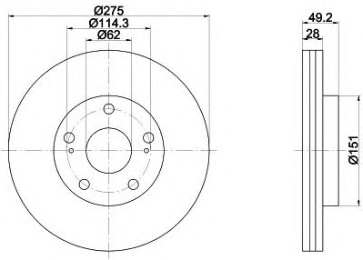 Bremžu diski (HELLA) 8DD 355 104-931