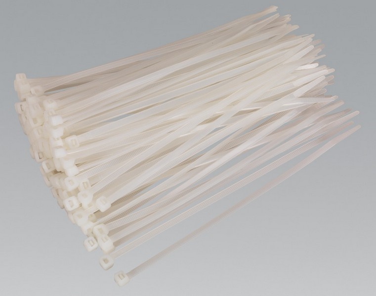 Cable Ties 200 x 4.8mm White Pack of 100 (SEALEY TOOLS) CT20048P100W