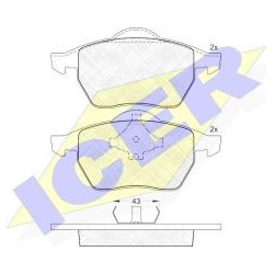 Stabdžių trinkelės VW Golf/Bora/Beetle 98> (ICER) 181131