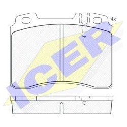 Stabdžių trinkelės Mercedes 124 2.8-3.6 93-97 /R129 89- (ICER) 180861