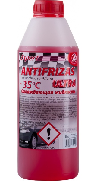 Antifrizas „Expert Ultra“ (-35°C), 1L (ALYTAUS CHEMIJA) Antifrizas raudonas ultra, 1L