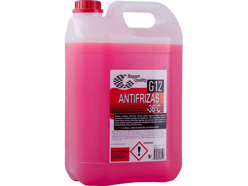 Antifrizas G12 (-36°C), 5L (ALYTAUS CHEMIJA) Antifrizas raudonas G12, 5L