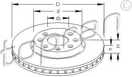 Stabdžių diskas (TOPRAN) 206 120