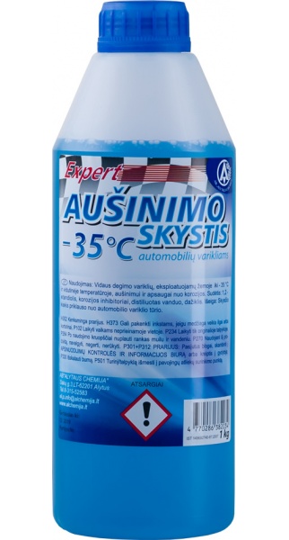 Aušinimo skystis „Expert“ (-35°C), 1L (ALYTAUS CHEMIJA) Antifrizas -35 melynas,1kg