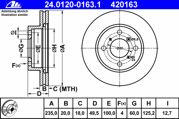 Stabdžių diskas (ATE) 24.0120-0163.1