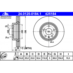 Stabdžių diskas (ATE) 24.0125-0184.1