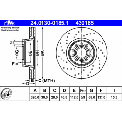 Stabdžių diskas (ATE) 24.0130-0185.1