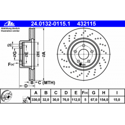 Stabdžių diskas (ATE) 24.0132-0115.1