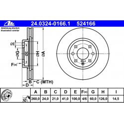 Stabdžių diskas (ATE) 24.0324-0166.1