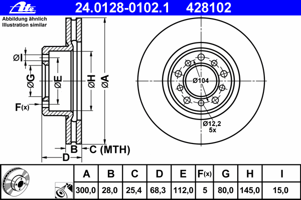 Stabdžių diskas (ATE) 24.0128-0102.1
