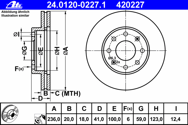 Stabdžių diskas (ATE) 24.0120-0227.1
