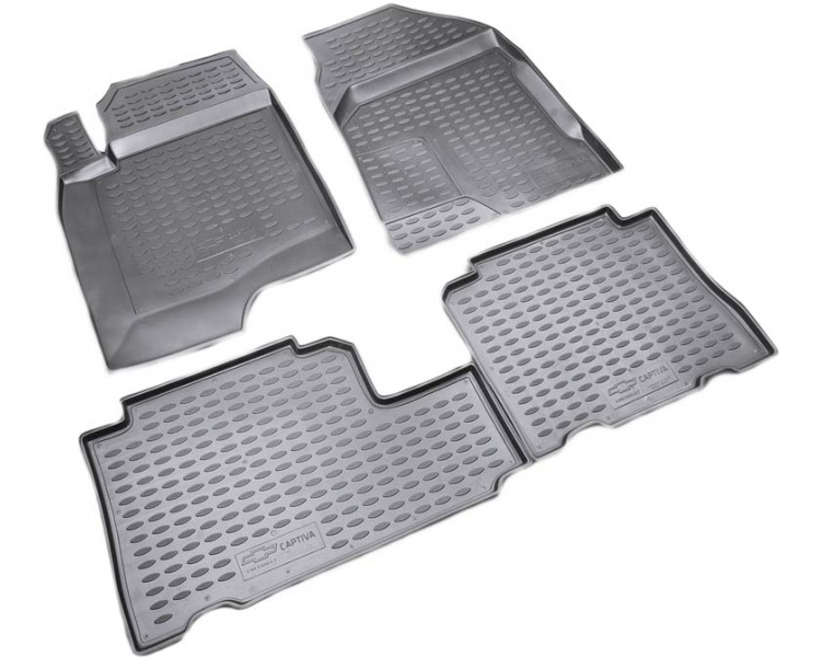 Guminiai kilimėliai 3D CHEVROLET Captiva 2006-2011, 4 pcs. /L08016G /gray