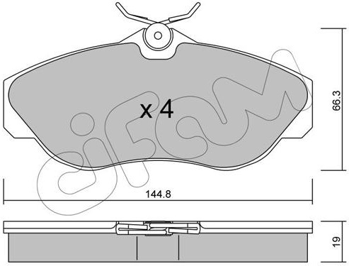 Stabdžių trinkelių rinkinys, diskinis stabdys (CIFAM) 822-350-0