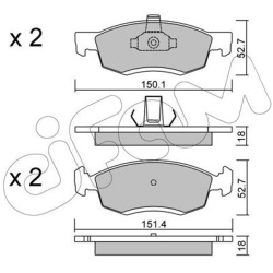 Stabdžių trinkelių rinkinys, diskinis stabdys (CIFAM) 822-802-0