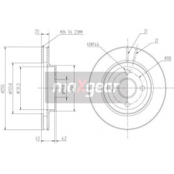 Stabdžių diskas TOYOTA P. COROLLA VERSO 01- (MAXGEAR) 19-0972