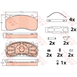 Stabdžių kaladėlės (TRW) GDB5073