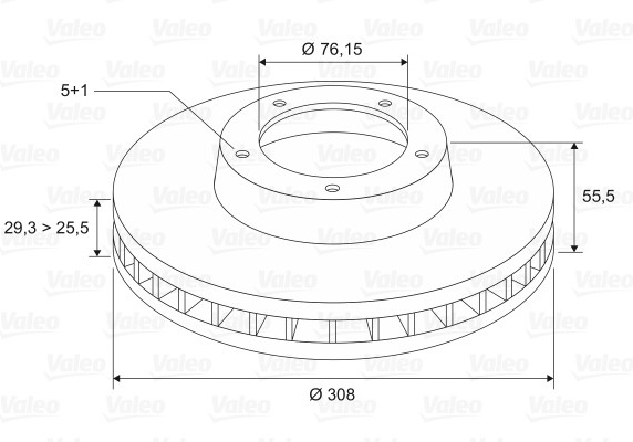 Stabdžių diskas (VALEO) 186756