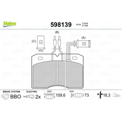 Stabdžių kaladėlės (VALEO) 598139