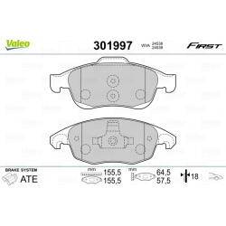 Stabdžių trinkelės PEUGEOT P. 5008/PARTNER 1,6 08- (VALEO) 301997