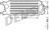Tarpinis suslėgto oro aušintuvas, kompresorius (DENSO) DIT13003