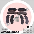Stabdžių trinkelių rinkinys, diskinis stabdys (ZIMMERMANN) 29160.200.1