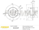 Stabdžių diskas (FREMAX) BD-2049