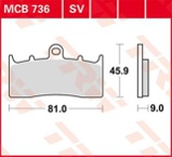 Stabdžių trinkelių rinkinys, diskinis stabdys (TRW) MCB736