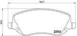 Stabdžių trinkelių rinkinys, diskinis stabdys (BREMBO) P23088