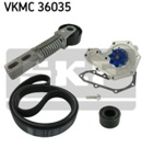Vandens siurblys + V formos rumbuotas diržas, komplektas (SKF) VKMC 36035