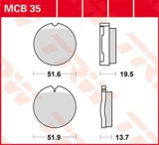 Stabdžių kaladėlės (TRW) MCB35