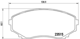 Stabdžių trinkelių rinkinys, diskinis stabdys (BREMBO) P49028