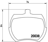 Stabdžių trinkelių rinkinys, diskinis stabdys (BREMBO) P52002