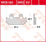 Stabdžių trinkelių rinkinys, diskinis stabdys (TRW) MCB562SV