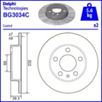 Stabdžių diskas (DELPHI) BG3034C