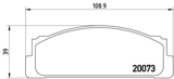 Stabdžių trinkelių rinkinys, diskinis stabdys (BREMBO) P23003