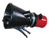 Round rubber nozzle. Hose con. 75mm, outlet 160 mm. With steel fixing clip. (WORKY) GRNK-16075