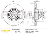 Stabdžių diskas (FREMAX) BD-4067